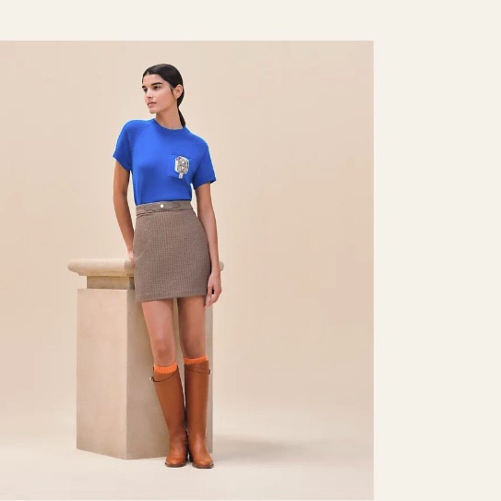 authentic Hermes Miniskirt in double-sided cotton